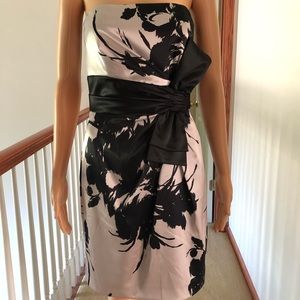 Black and champagne formal dress